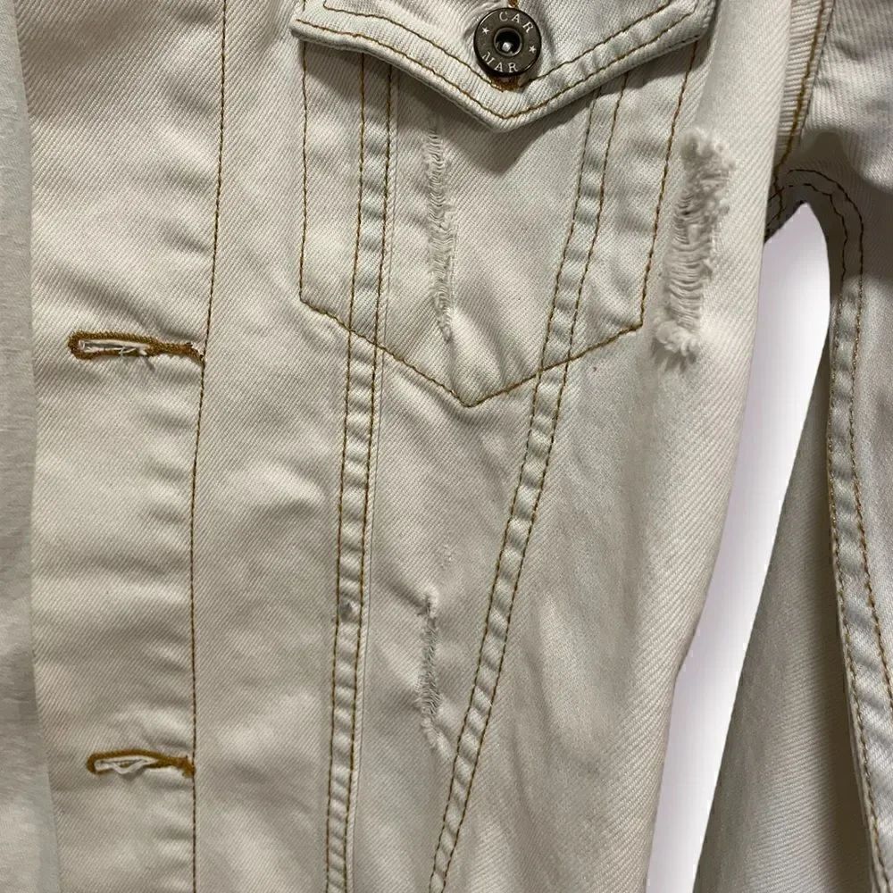 CARMAR Light Denim Distressed Jacket |Size: Small| - Picture 6 of 11